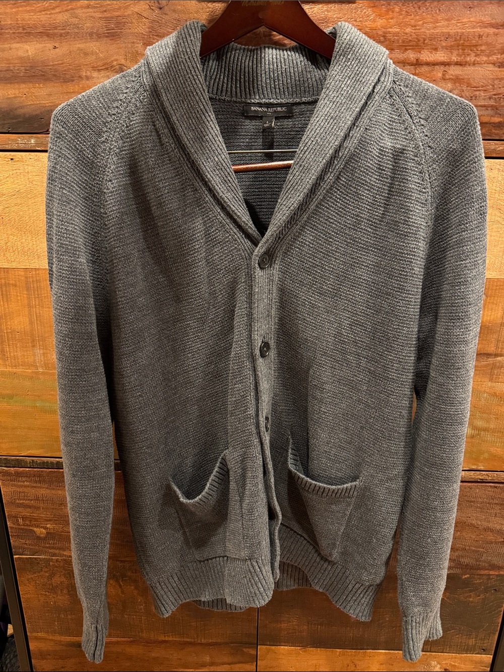 Banana Republic Gray Shawl Collar Cardigan Sweater